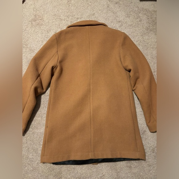 (SOLD) Vintage American Apparel wool over coat camel tan - Picture 2 of 7